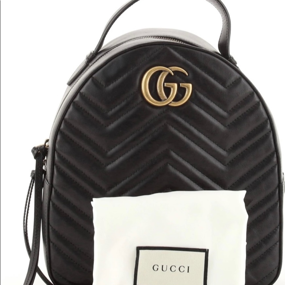 GUCCI Calfskin Matelasse GG Marmont Backpack